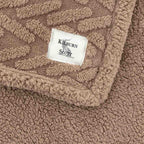 Herringbone Sherpa Throw Taupe