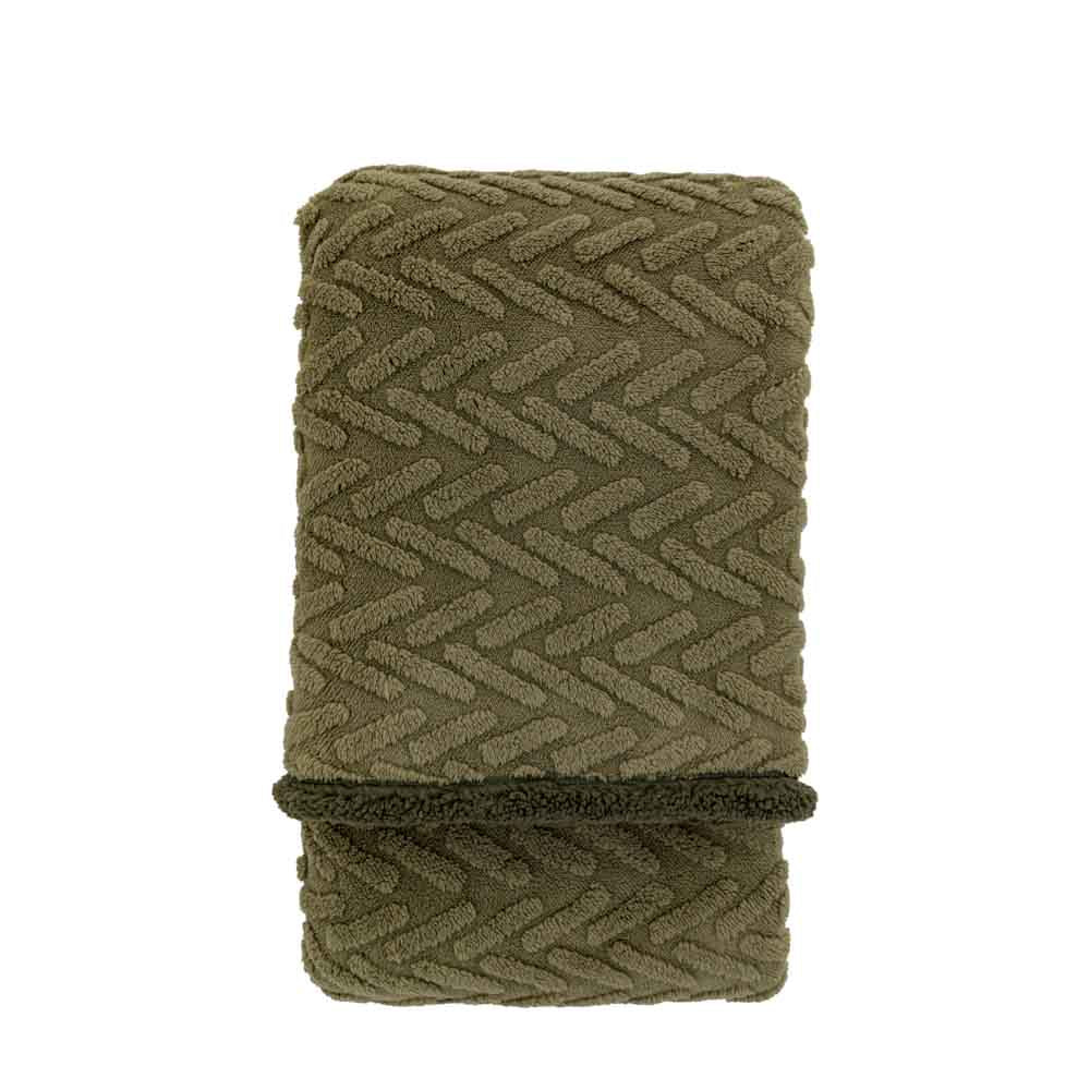 Herringbone Sherpa Throw  Sage