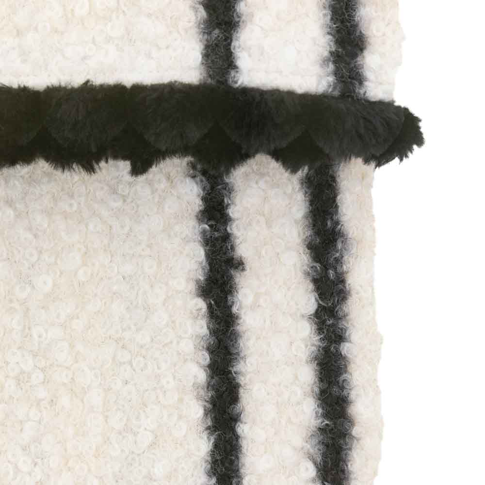 Ophelia Scalloped Throw Cream & Black