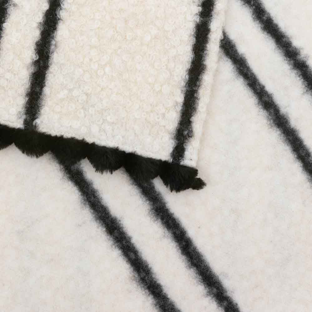 Ophelia Scalloped Throw Cream & Black