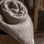 Wool Throw Taupe