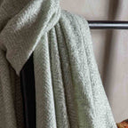 Herringbone Faux Mohair Throw Sage