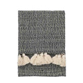 Woven Throw with Tassels Black