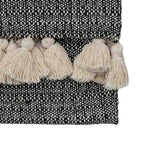 Woven Throw with Tassels Black