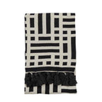 Merton Knitted Tassel Throw Black