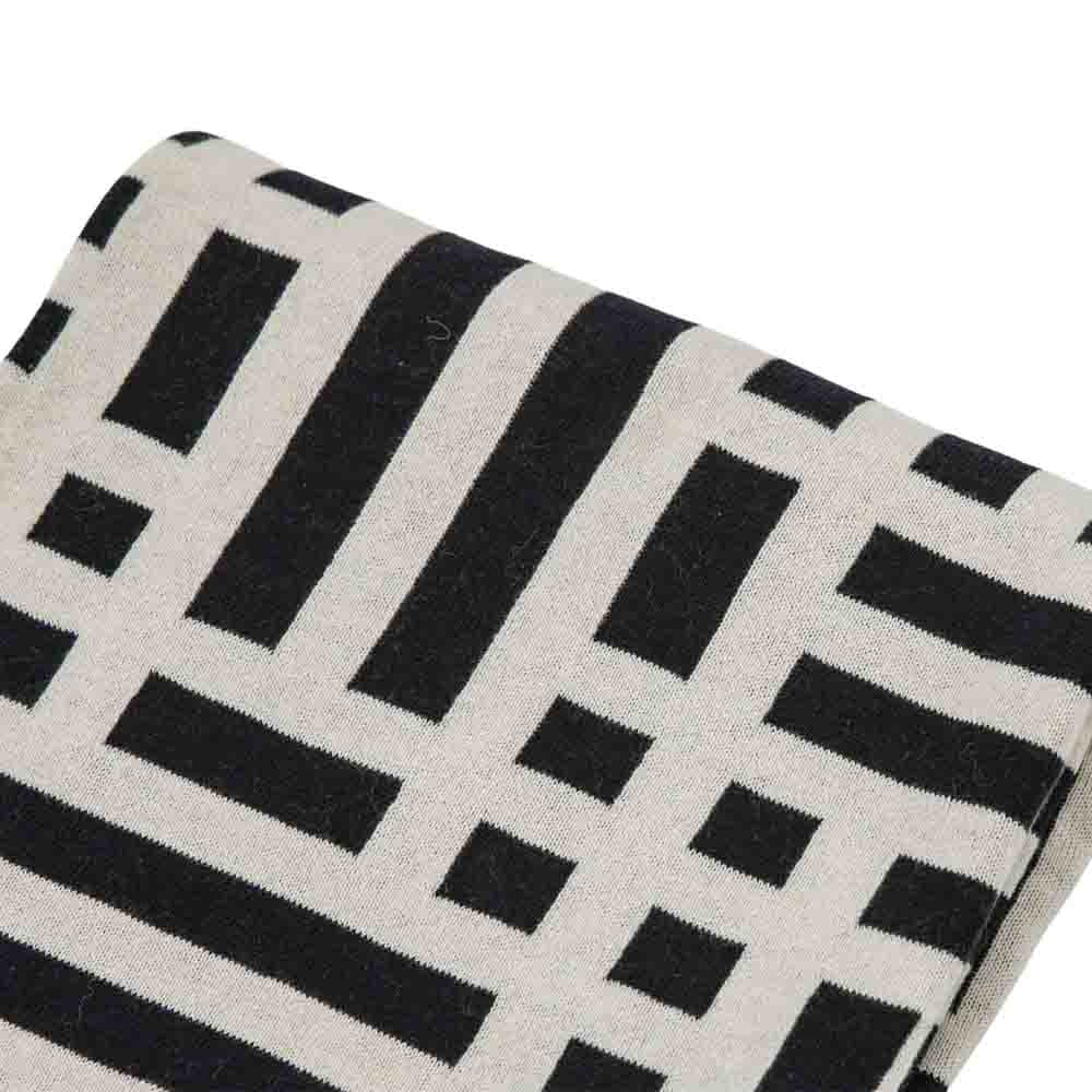 Merton Knitted Tassel Throw Black