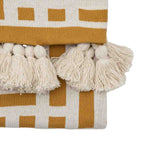 Merton Knitted Tassel Throw Ochre