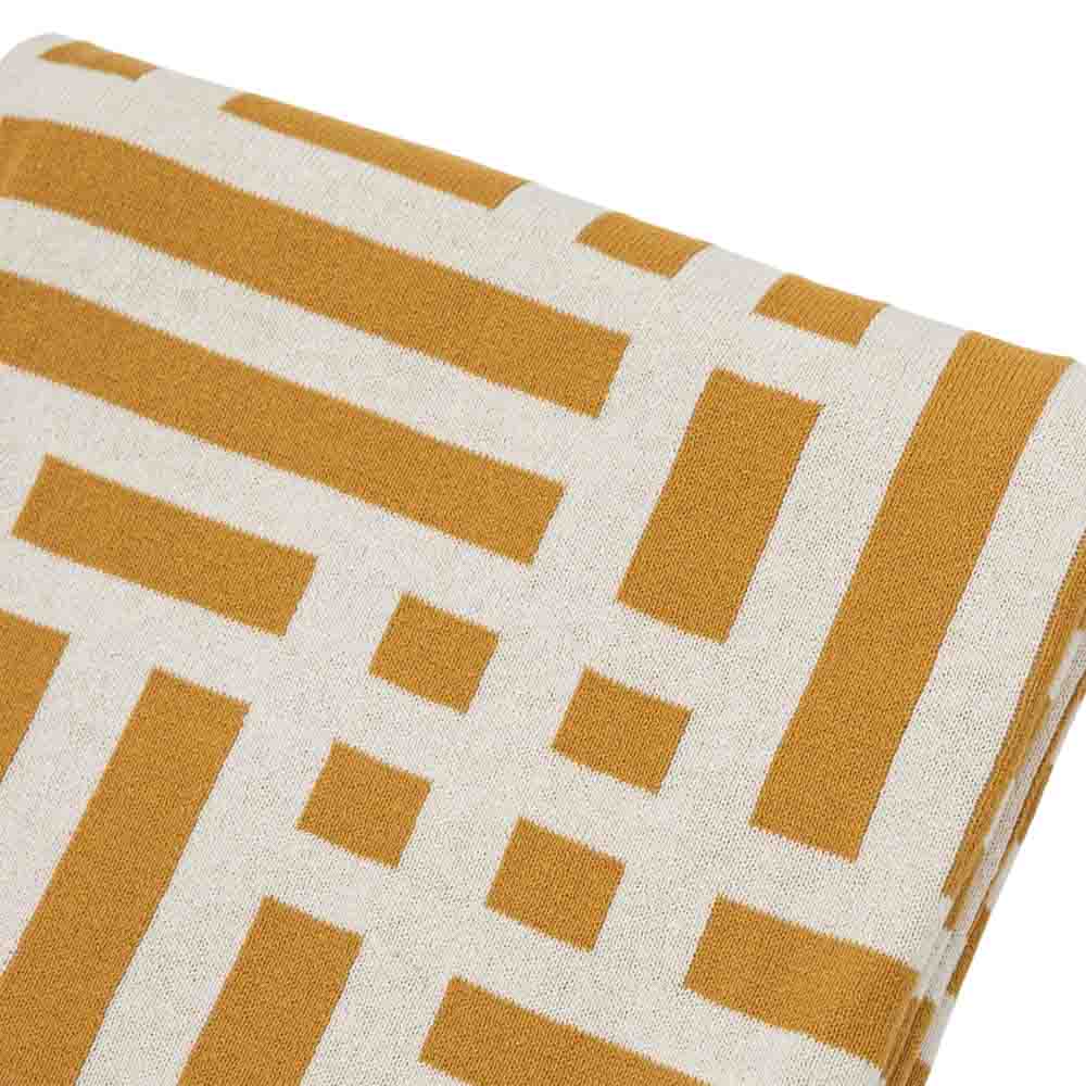Merton Knitted Tassel Throw Ochre