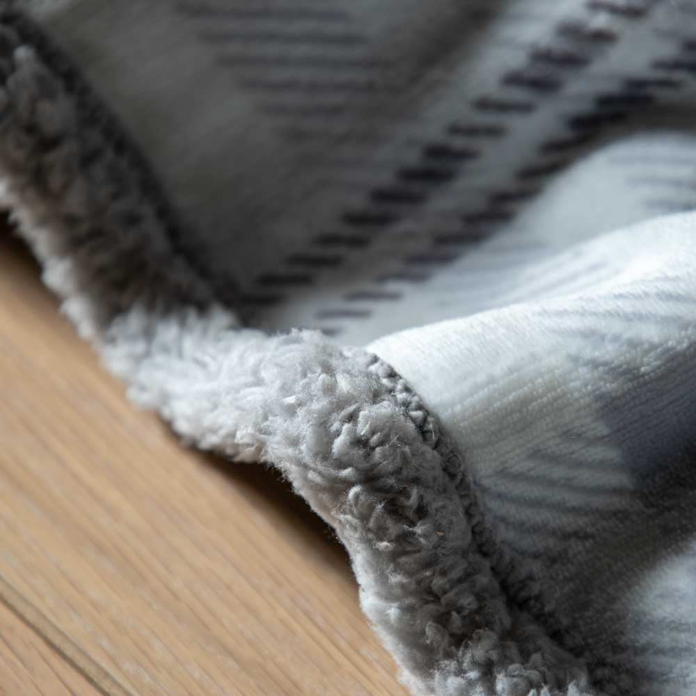 Tartan Sherpa Throw Grey