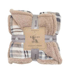 Tartan Sherpa Throw Natural