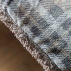 Tartan Sherpa Throw Natural
