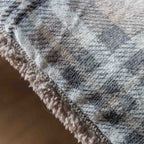 Tartan Sherpa Throw Natural
