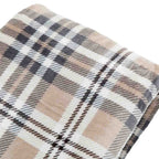 Tartan Sherpa Throw Natural