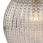 Sonia Dual Light Table Lamp Antique Brass & Silver Glass With Shade <br>Silver Glass