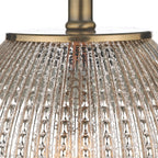 Sonia Dual Light Table Lamp Antique Brass & Silver Glass With Shade <br>Silver Glass