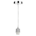 1 Light Polished Chrome E27 Suspension With Clear Cable<br>Polished Chrome
