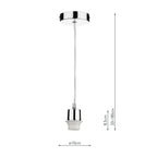 1 Light Polished Chrome E27 Suspension With Clear Cable<br>Polished Chrome