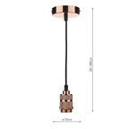 1 Light E27 Decorative Suspension Copper<br>Polished Copper