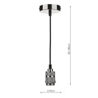 1 Light E27 Decorative Suspension Gun Metal<br>Satin Pewter