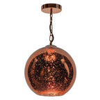 Speckle 1 Light Electro Plated Pendant Copper Finish<br>Copper Glass