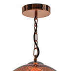 Speckle 1 Light Electro Plated Pendant Copper Finish<br>Copper Glass