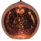 Speckle 1 Light Electro Plated Pendant Copper Finish<br>Copper Glass