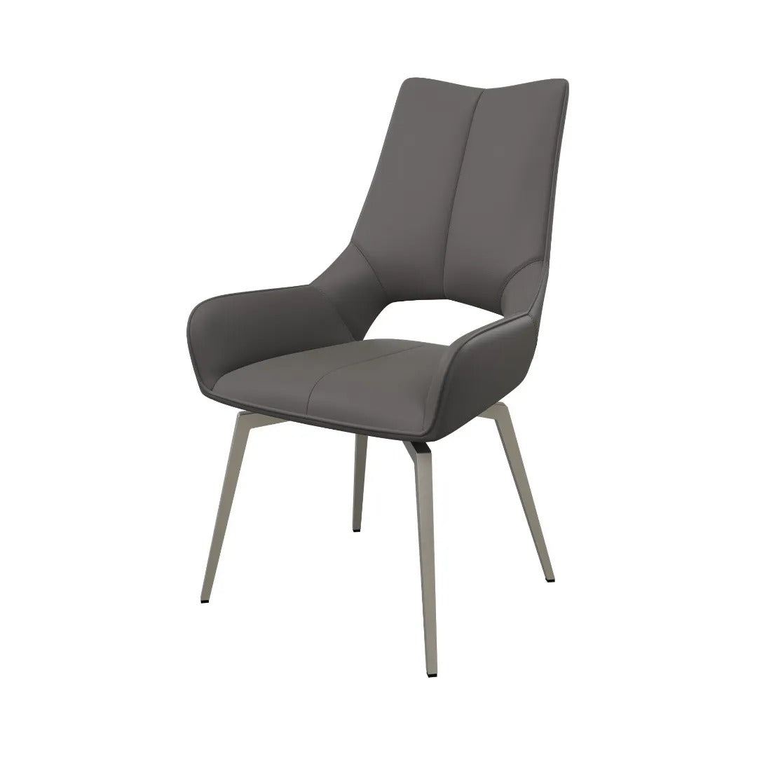 Spinello Swivel Dining Chair Grey - Pair
