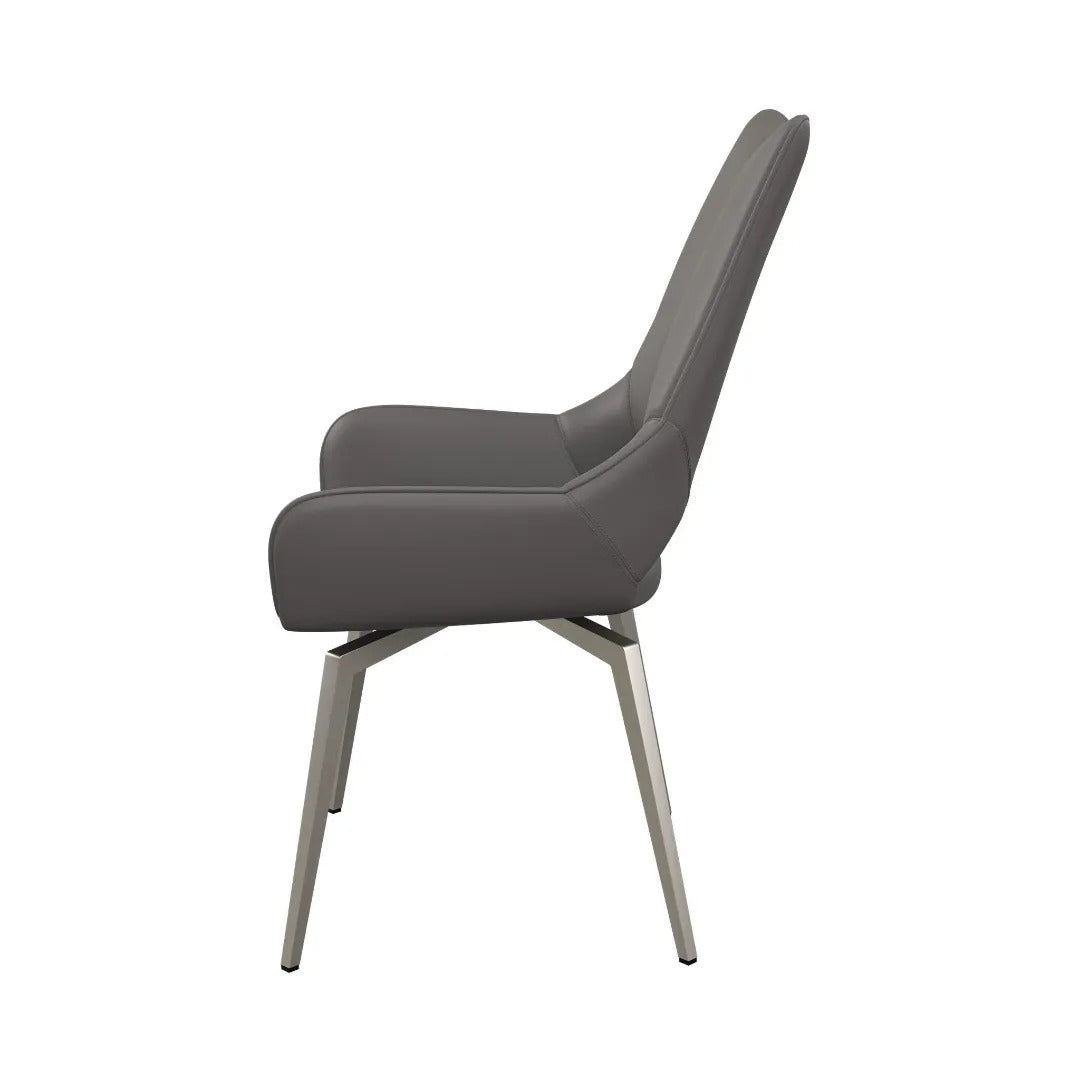 Spinello Swivel Dining Chair Grey - Pair