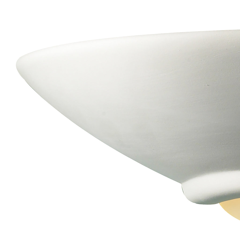 Stella Wall Light White Unglazed Ceramic Glass<br>White Ceramic