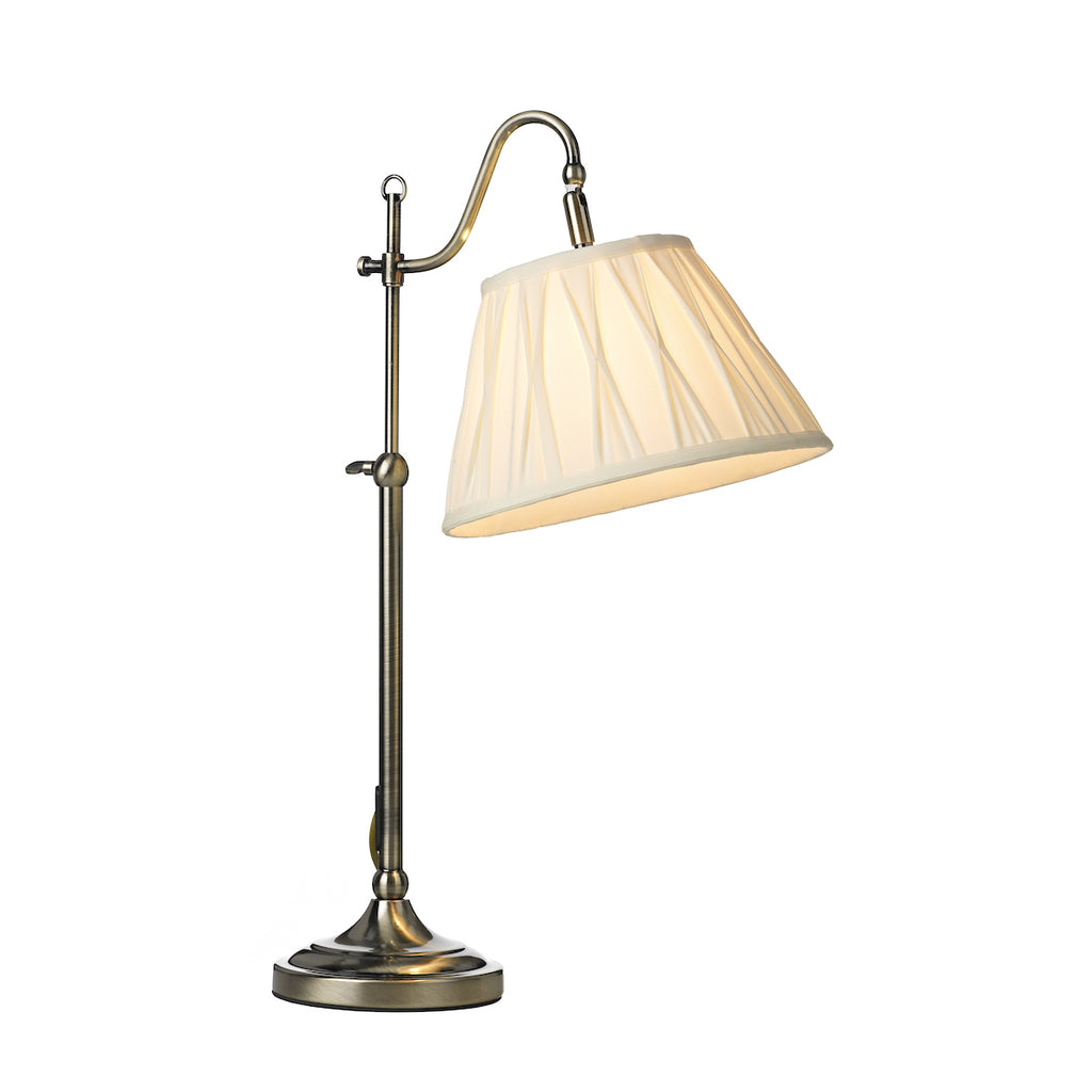 Suffolk Rise & Fall Table Lamp Antique Brass With Shade <br>Antique Brass