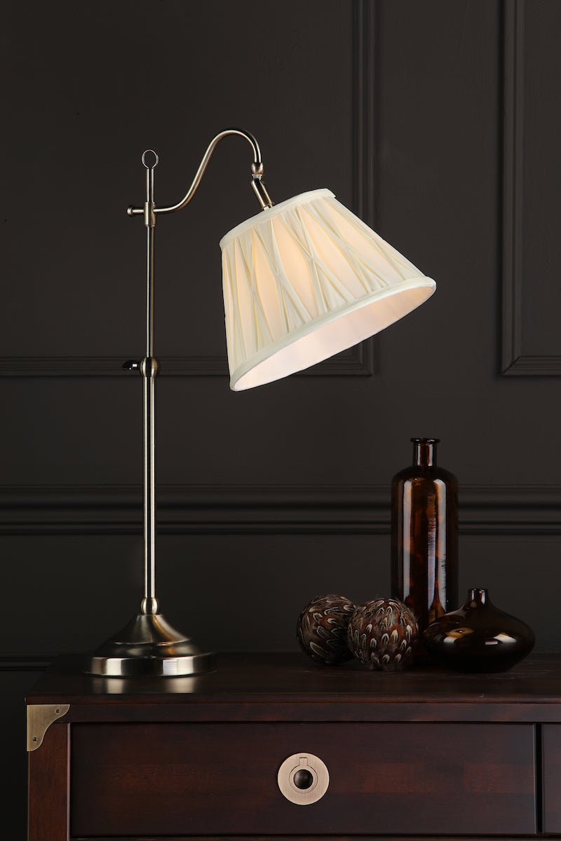 Suffolk Rise & Fall Table Lamp Antique Brass With Shade <br>Antique Brass