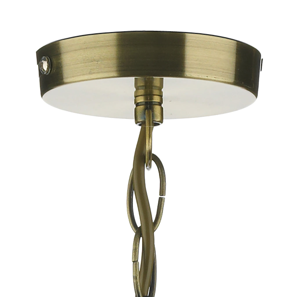 Suri 1 Light Pendant Antique Brass Faceted Glass<br>Antique Brass
