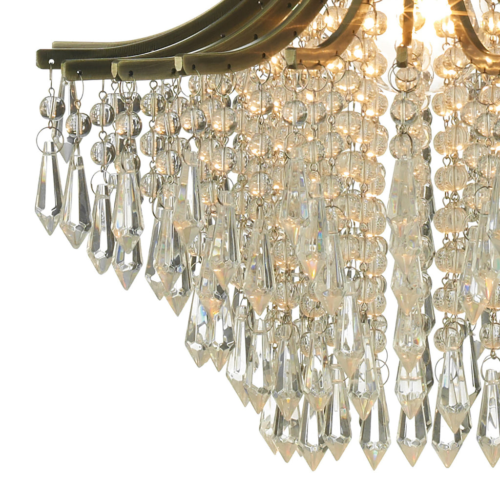 Suri 1 Light Pendant Antique Brass Faceted Glass<br>Antique Brass