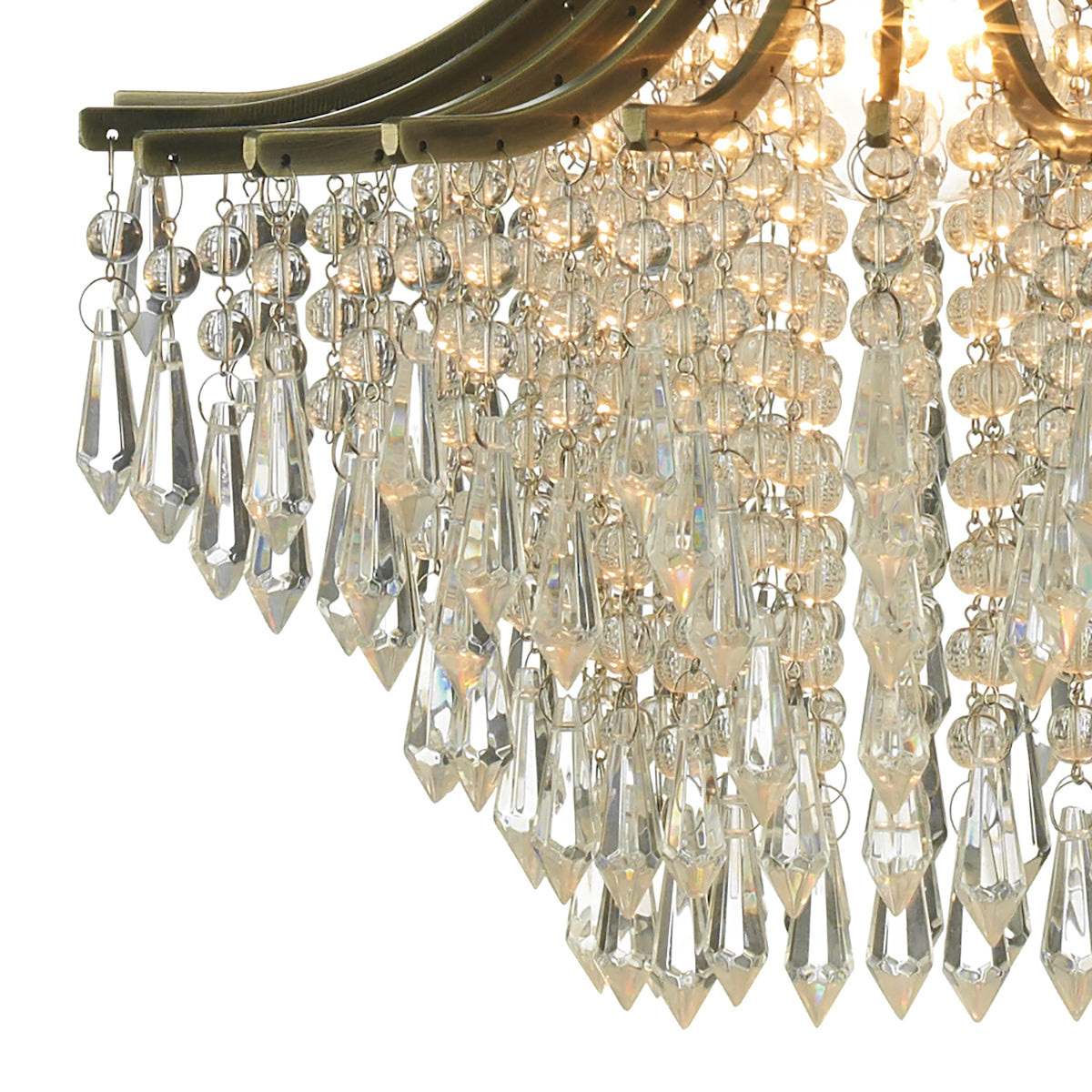 Suri 1 Light Pendant Antique Brass Faceted Glass<br>Antique Brass