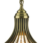 Suri 1 Light Pendant Antique Brass Faceted Glass<br>Antique Brass