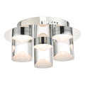 Susa Bathroom 3 Light Flush Polished Chrome Acrylic IP44 LED<br>Polished Chrome