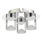 Susa Bathroom 3 Light Flush Polished Chrome Acrylic IP44 LED<br>Polished Chrome