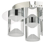 Susa Bathroom 3 Light Flush Polished Chrome Acrylic IP44 LED<br>Polished Chrome