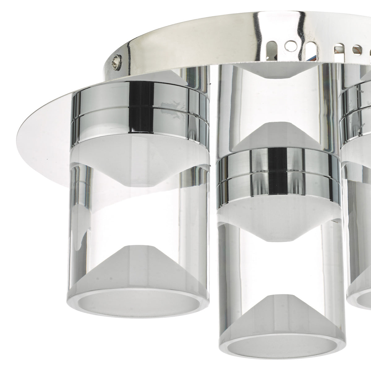 Susa Bathroom 3 Light Flush Polished Chrome Acrylic IP44 LED<br>Polished Chrome
