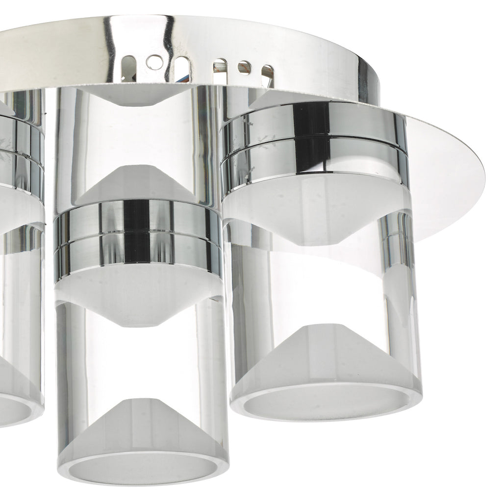 Susa Bathroom 3 Light Flush Polished Chrome Acrylic IP44 LED<br>Polished Chrome