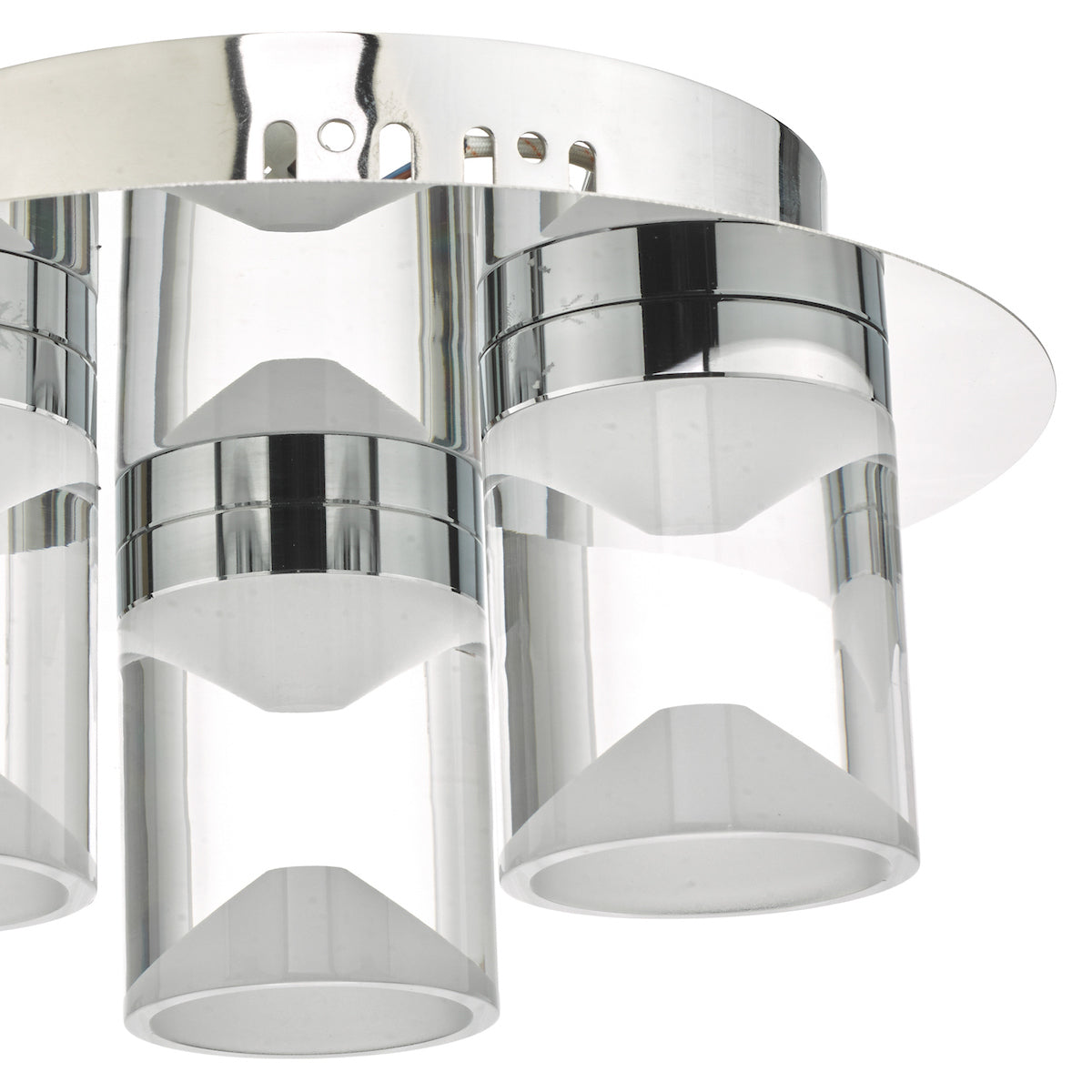 Susa Bathroom 3 Light Flush Polished Chrome Acrylic IP44 LED<br>Polished Chrome