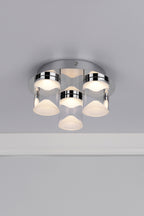 Susa Bathroom 3 Light Flush Polished Chrome Acrylic IP44 LED<br>Polished Chrome