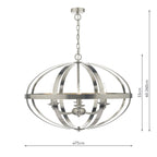 Symbol 6 Light Pendant Satin Chrome<br>Satin Chrome