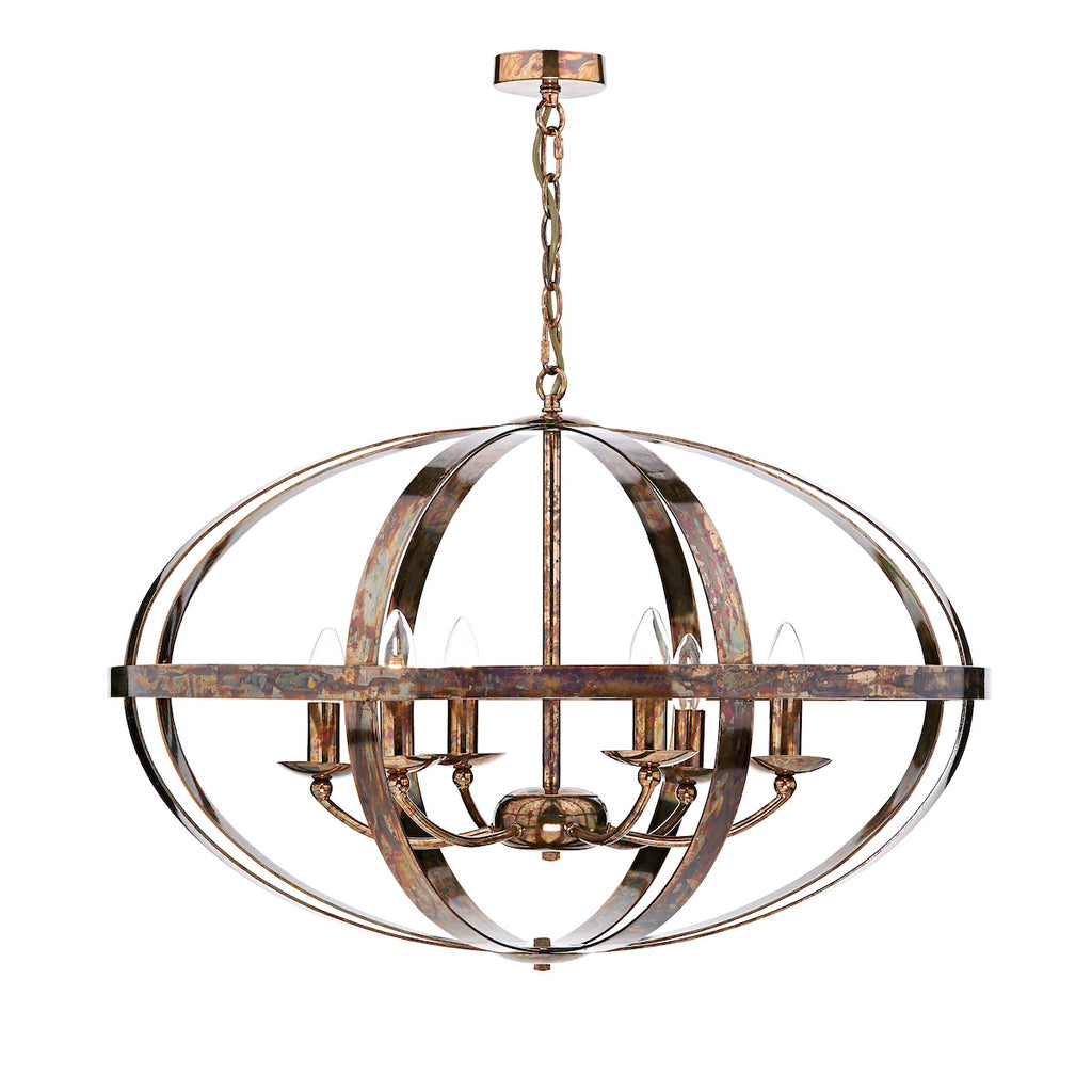 Symbol 6 Light Pendant Petrol Copper<br>Mottled Copper