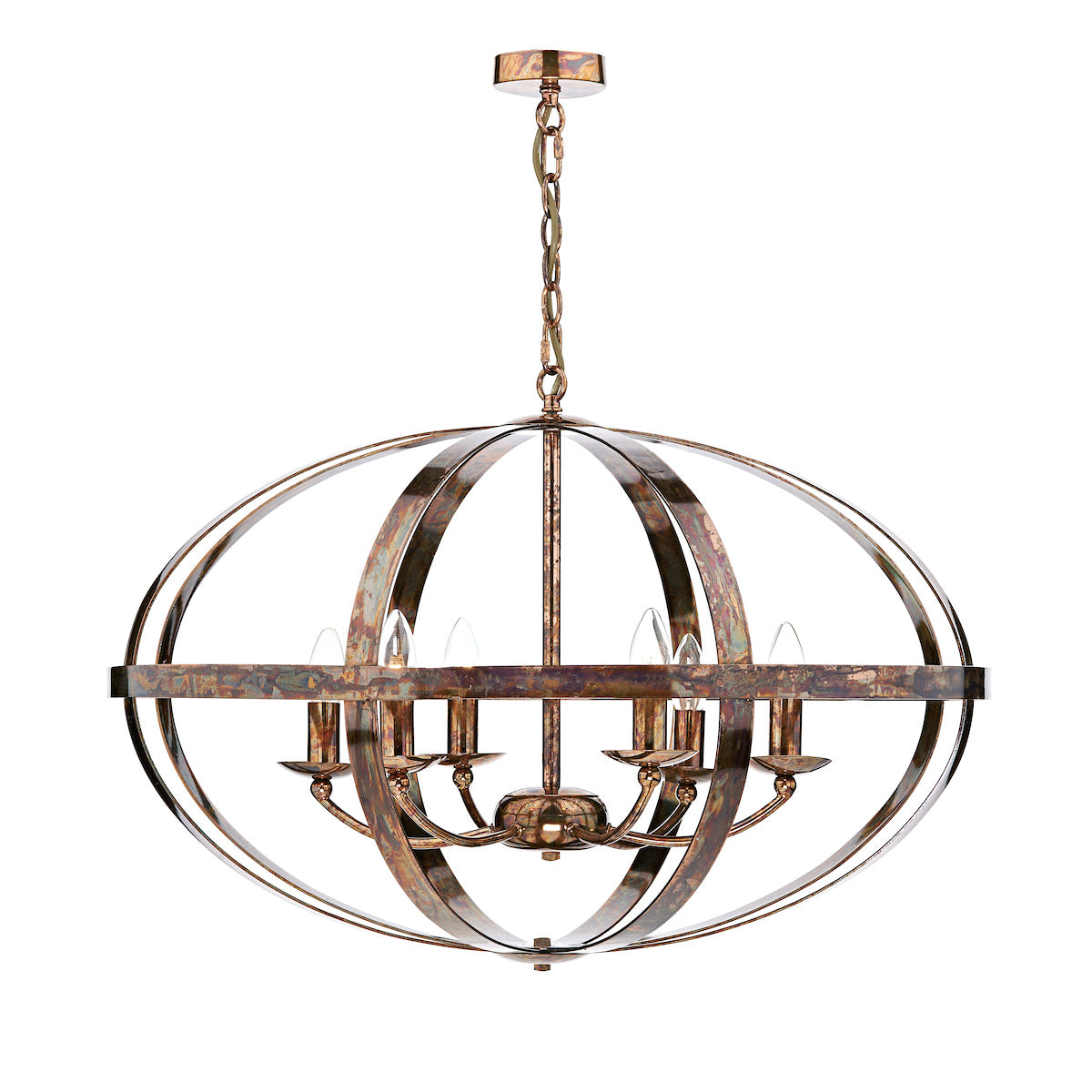 Symbol 6 Light Pendant Petrol Copper<br>Mottled Copper