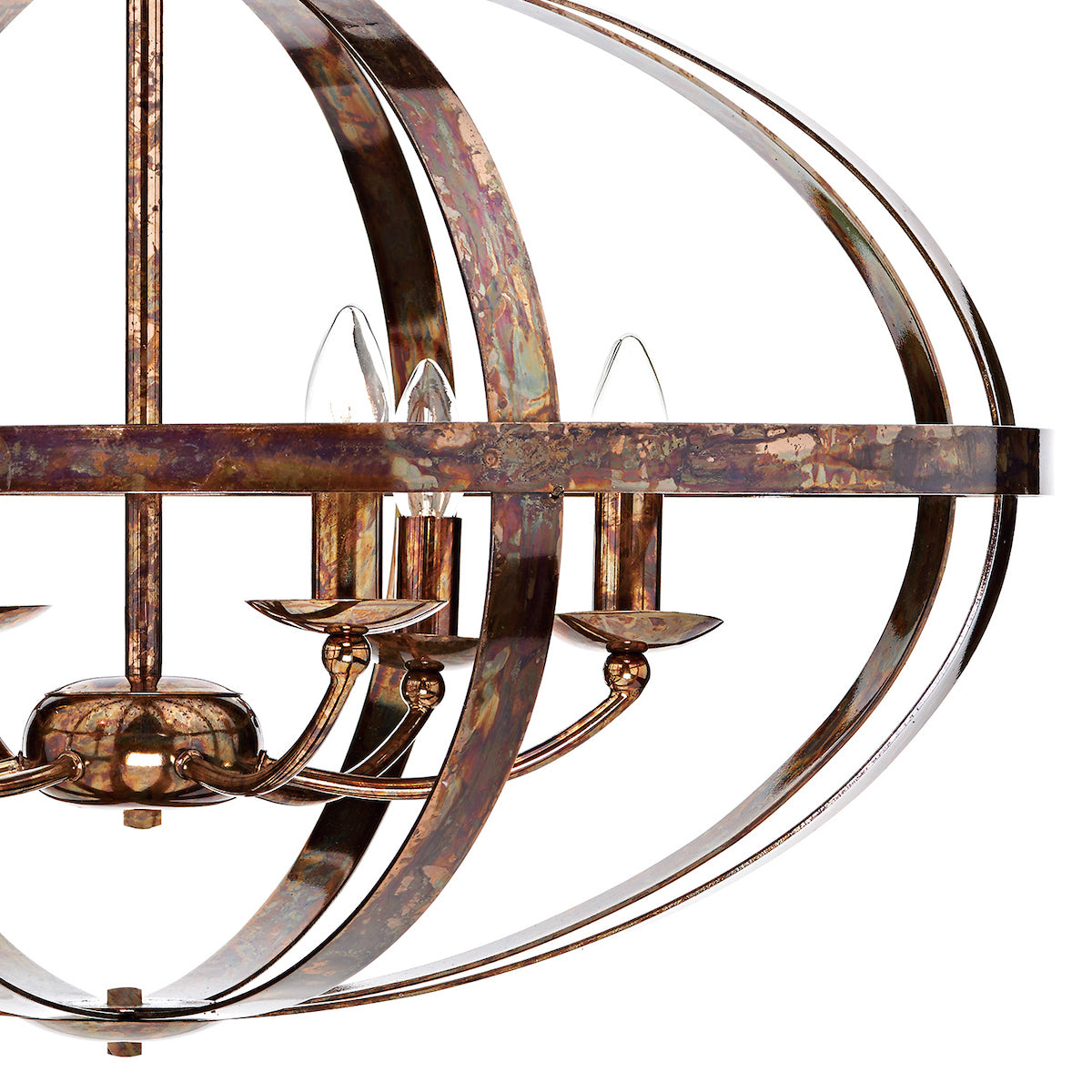 Symbol 6 Light Pendant Petrol Copper<br>Mottled Copper