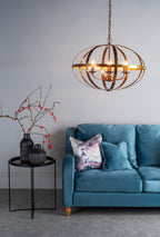 Symbol 6 Light Pendant Petrol Copper<br>Mottled Copper