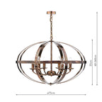 Symbol 6 Light Pendant Petrol Copper<br>Mottled Copper