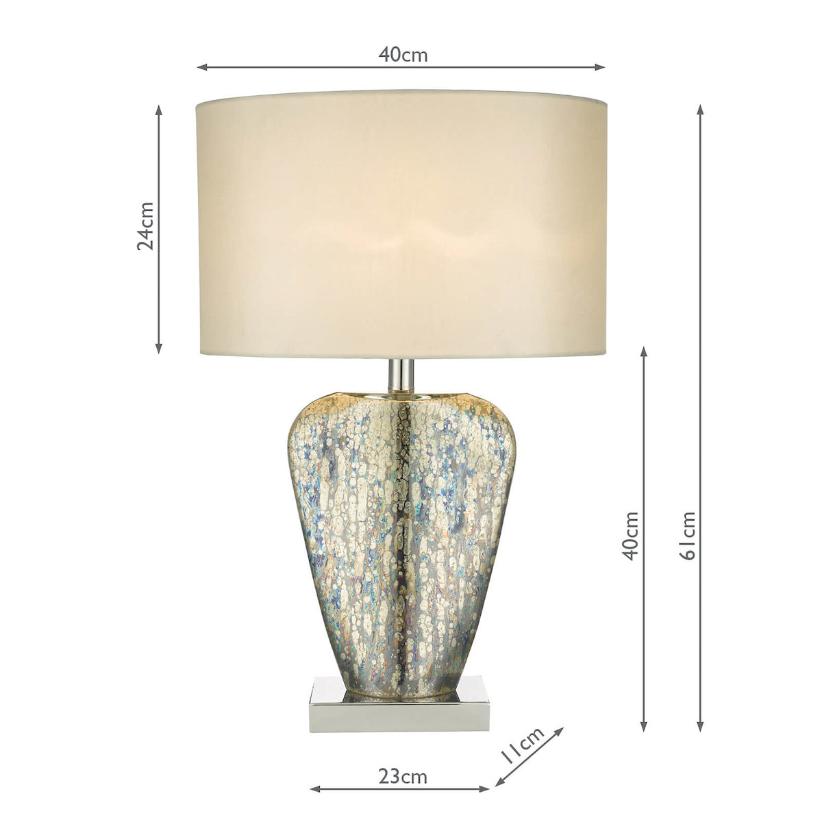 Syracuse Table Lamp Mercury Glass With Shade Silver Mercury Glass