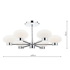 System 6 Light Semi Flush Polished Chrome<br>Polished Chrome